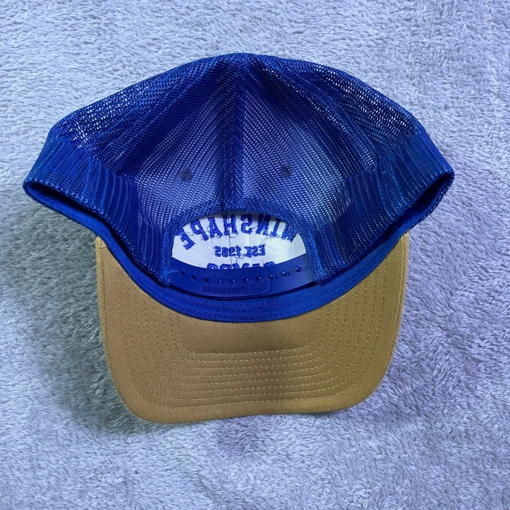 Winshape Camps Trucker Hat Richardson Style 112 Tan Blue Mesh Embroidered‎